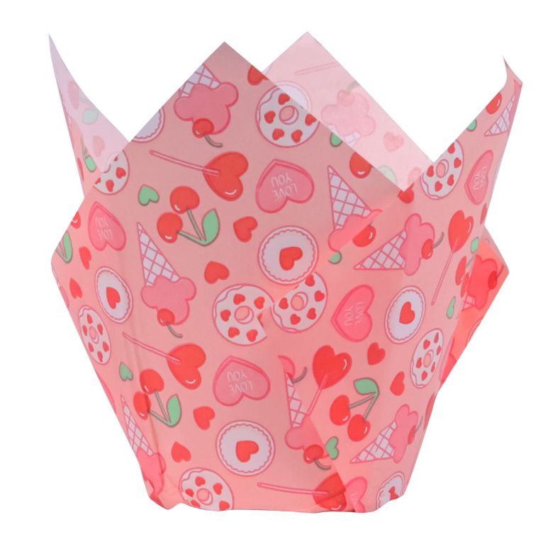 Valentin tulipán muffin papír - Mézédes szerelem, PME