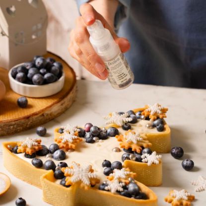 Pumpás csillámos ételfesték spray, Decora ezüst