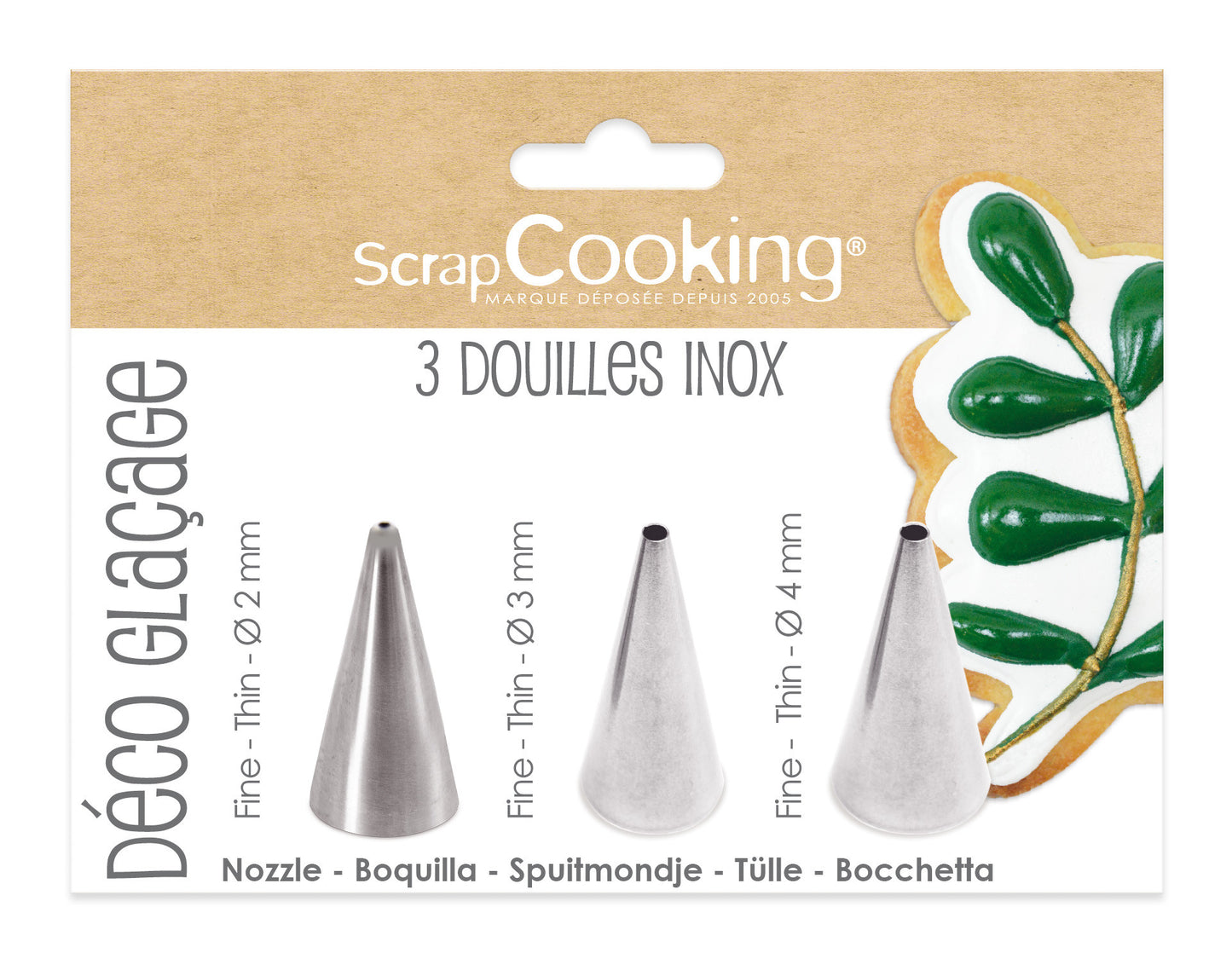 Rozsdamentes díszítőcső szett cukormázhoz, Scrap Cooking