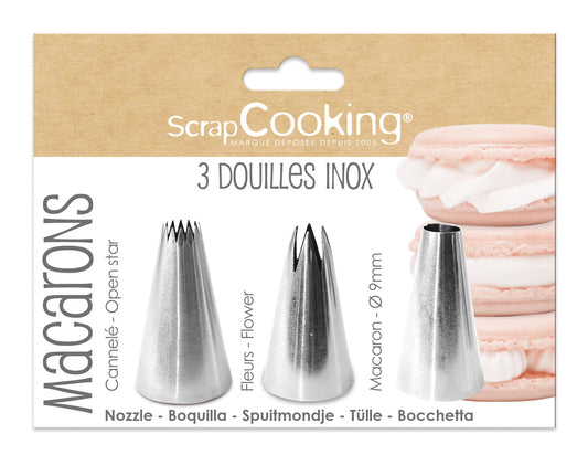 Rozsdamentes díszítőcső szett macaronhoz, Scrap Cooking