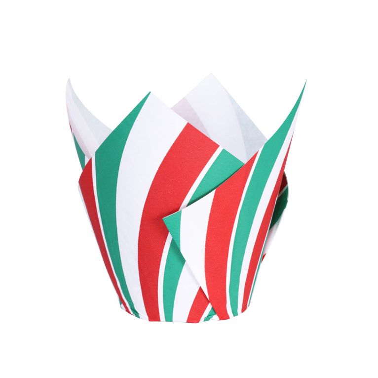 Karácsonyi tulipán muffin papír - Candy Cane, PME