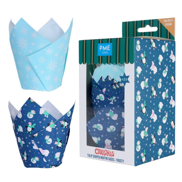 Karácsonyi tulpián muffin papír - Zúzmara, PME