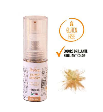 Pumpás csillámos ételfesték spray, Decora antik arany