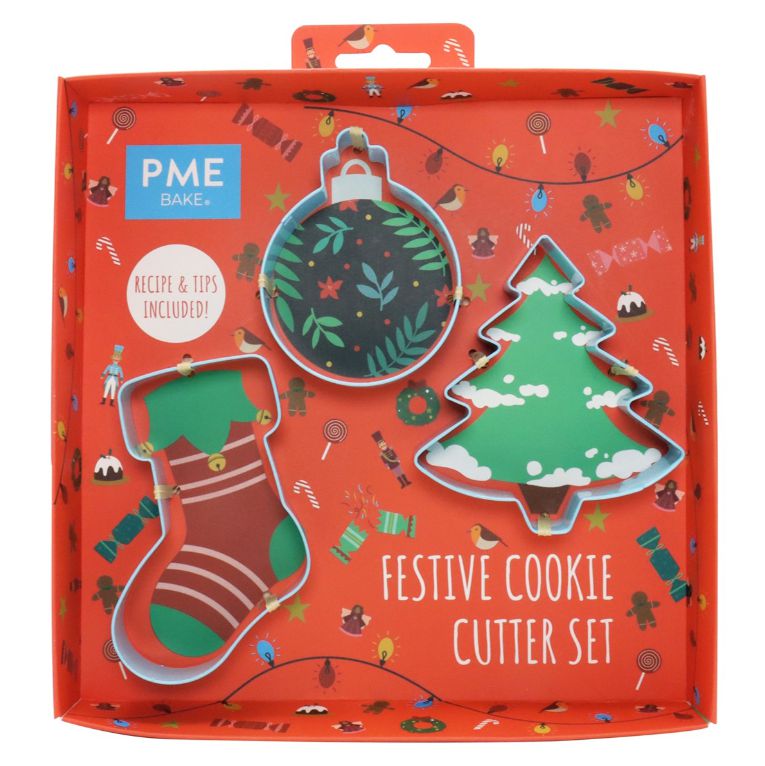 Vidám ünnep süti szaggató szett, PME