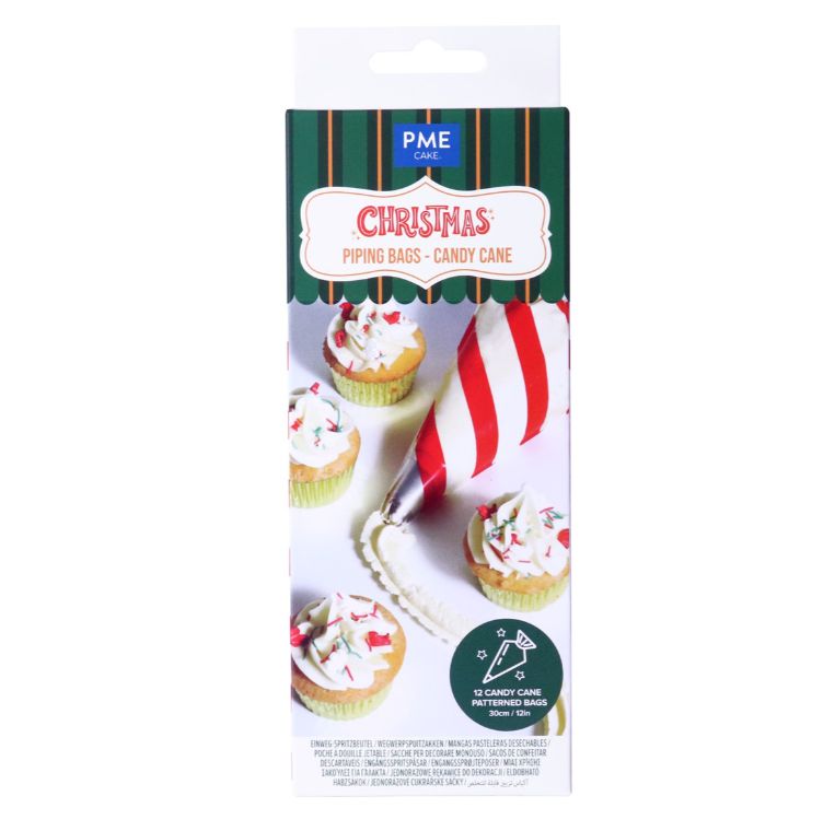 Karácsonyi eldobható habzsák - Candy Cane, PME